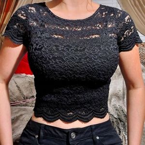Black Bebe Top black crop too elegant bebe top